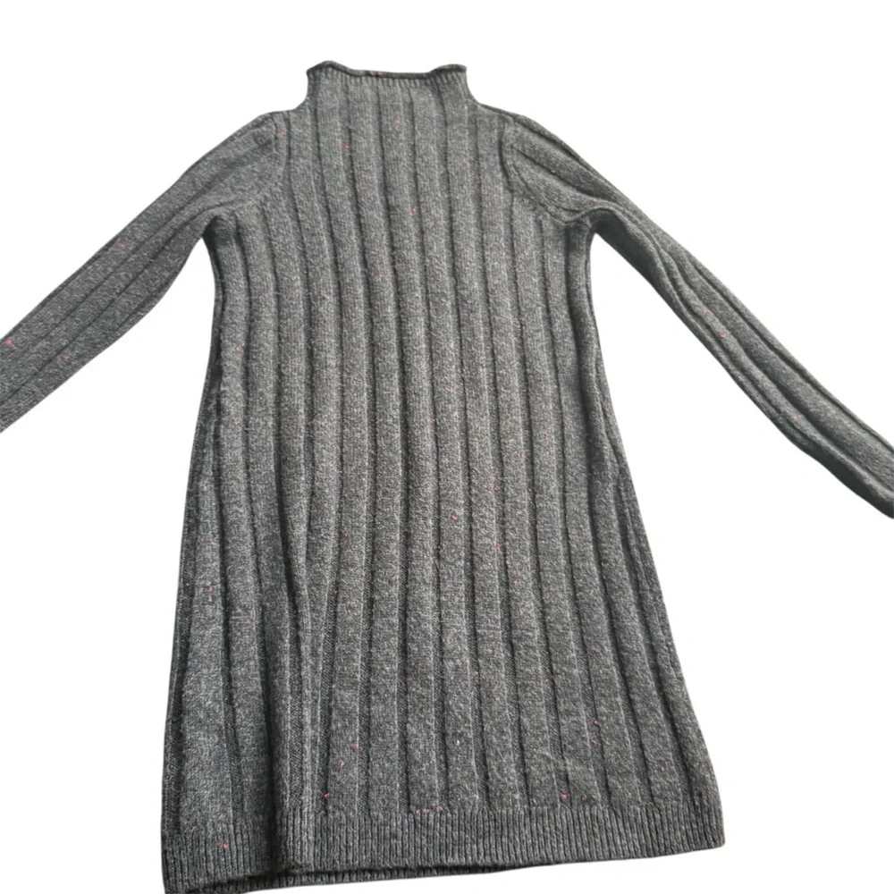 Madewell Womens Ribbed Charcoal Mock Neck Long Sleeve Sweater Dress XS - Picture 3 of 8